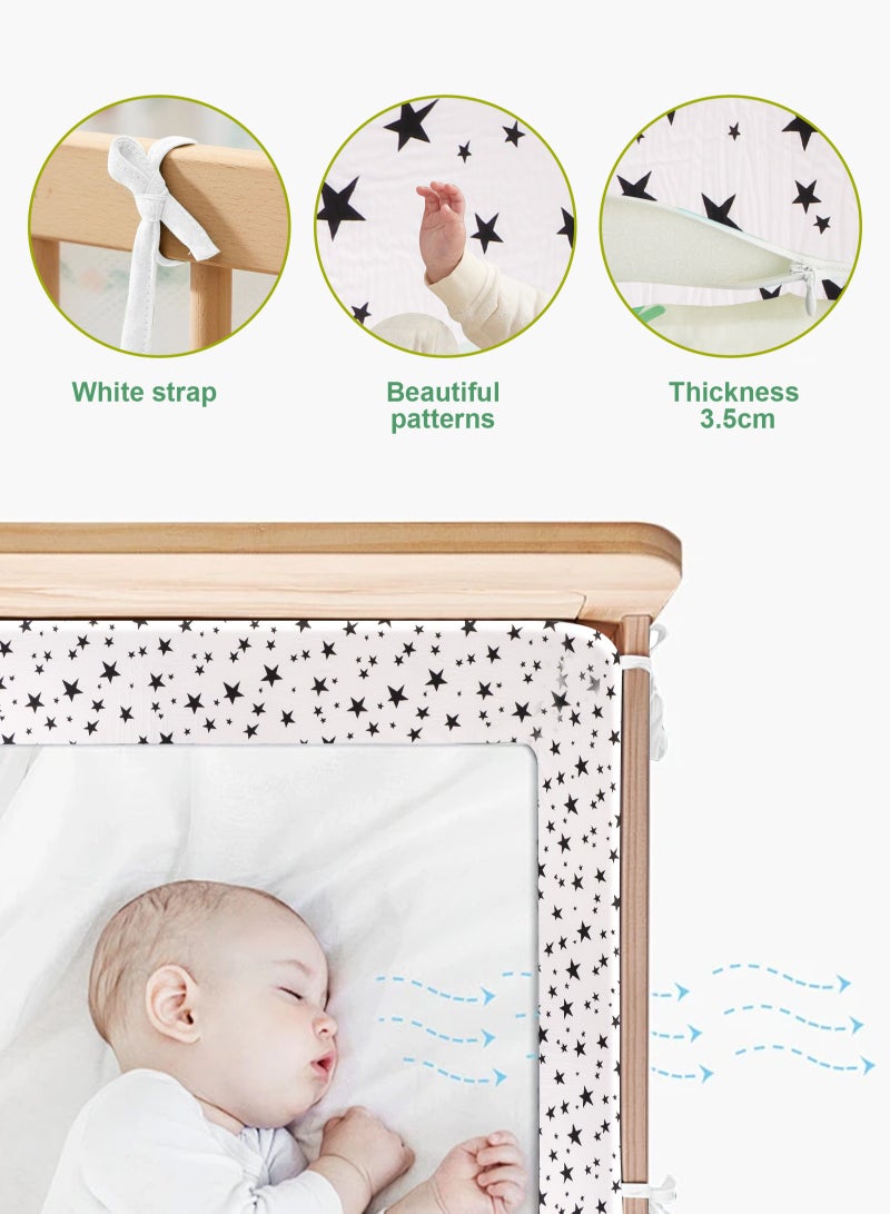 أوربازار واقي سرير قابل للتهوية، بطانة سرير شبكية قابلة للتهوية، غطاء حاجز سرير، واقي سرير أطفال، أغطية سرير قابلة للتهوية، واقي سرير أطفال للأولاد والبنات، 130×30×3.5 سم - Image 4