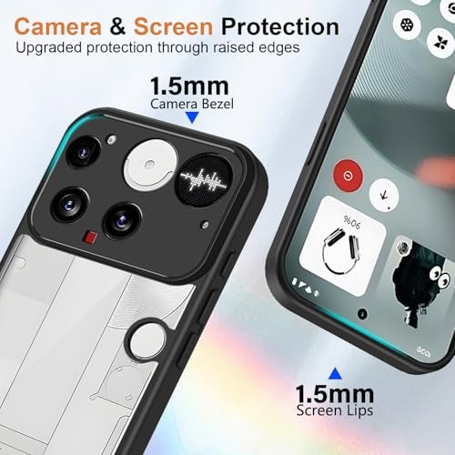 Kapa Hawkeye Clear Slim Tough Back Cover for Nothing Phone 3 5G | Camera Lens Protector Anti Yellow Shockproof Clear Hybrid Case Cover (Black Sides) - Image 4
