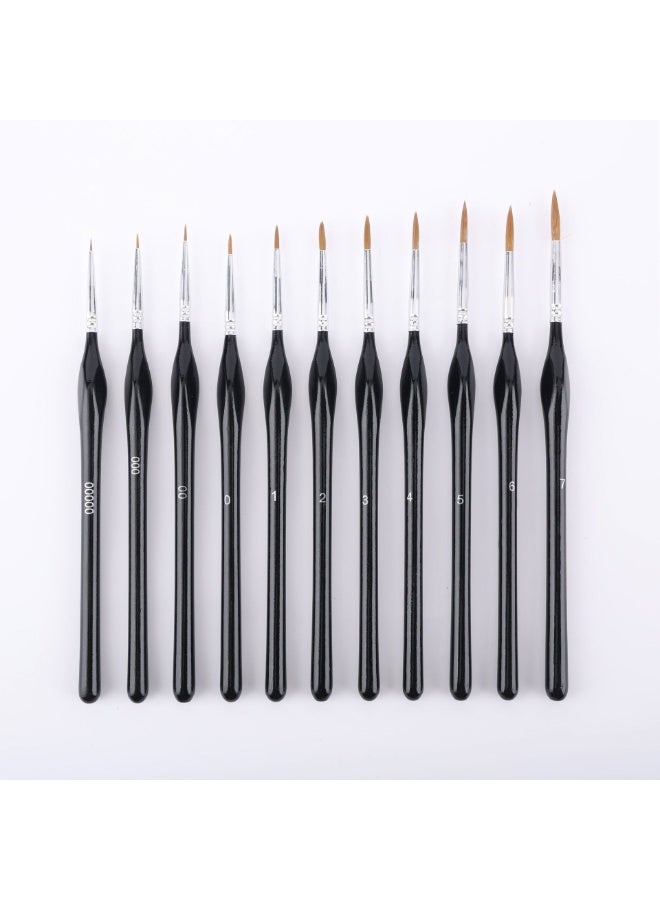 11pcs wolf hair liner brush set precision detail painter for fine art miniature painting and intricate designs - Image 4