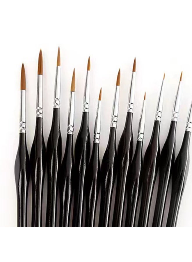 11pcs wolf hair liner brush set precision detail painter for fine art miniature painting and intricate designs - Image 2