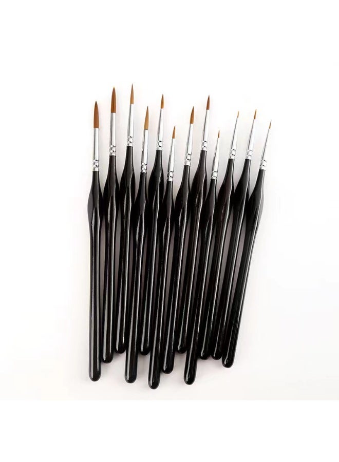 11pcs wolf hair liner brush set precision detail painter for fine art miniature painting and intricate designs - Image 1