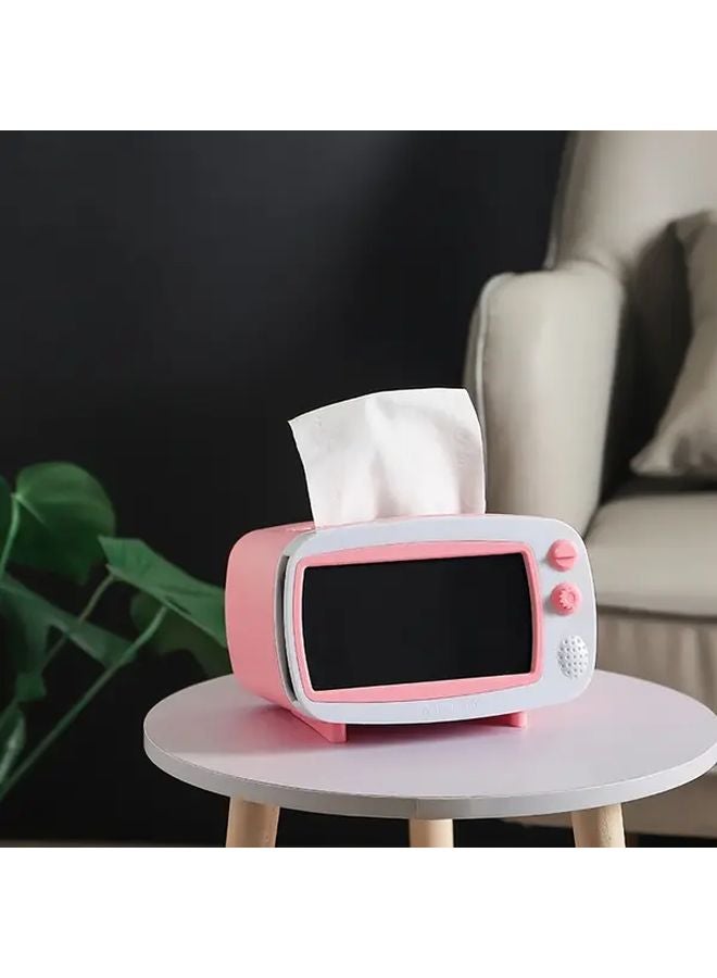 Pink Multi Functional Tissue Wet Wipes Holder Dustproof Storage Box Bathroom Office Home - Image 1