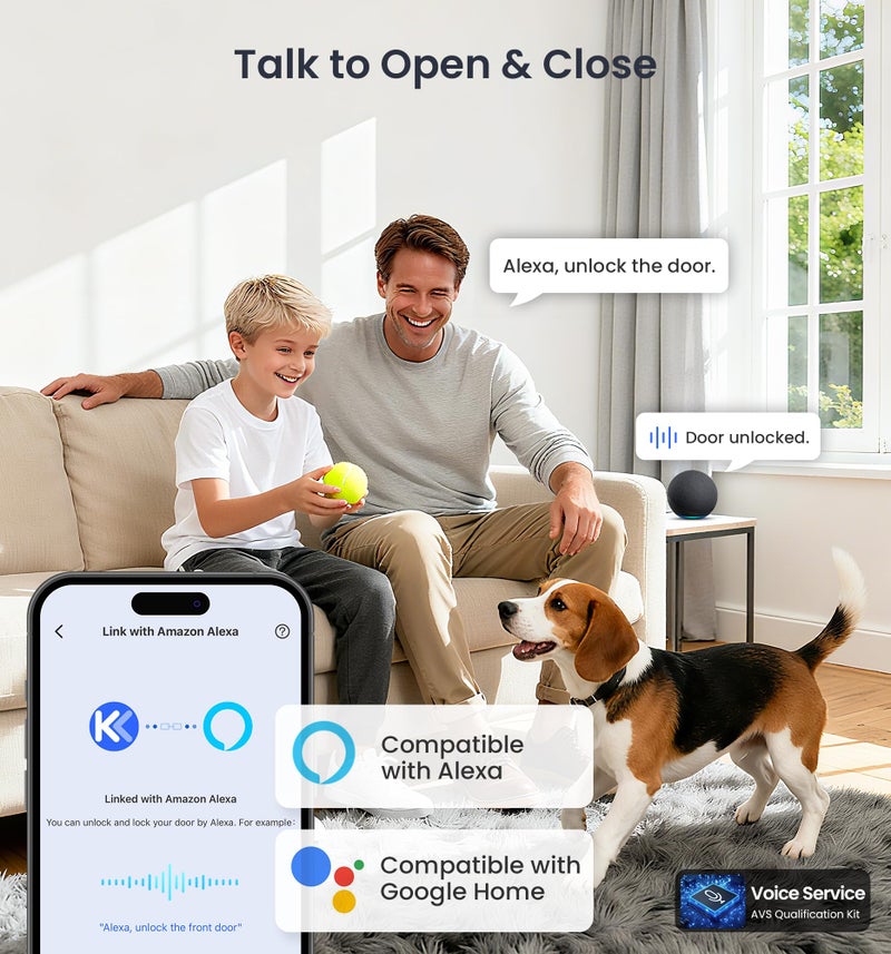 Veise VE027-K Built-in WiFi Smart Lock with 2 Knob, Fingerprint Keyless Entry Door Lock Handle Set for Front Door, App Remote Control, Electronic Digital Keypad Deadbolt, IP65 Waterproof, Satin Nickel - Image 4