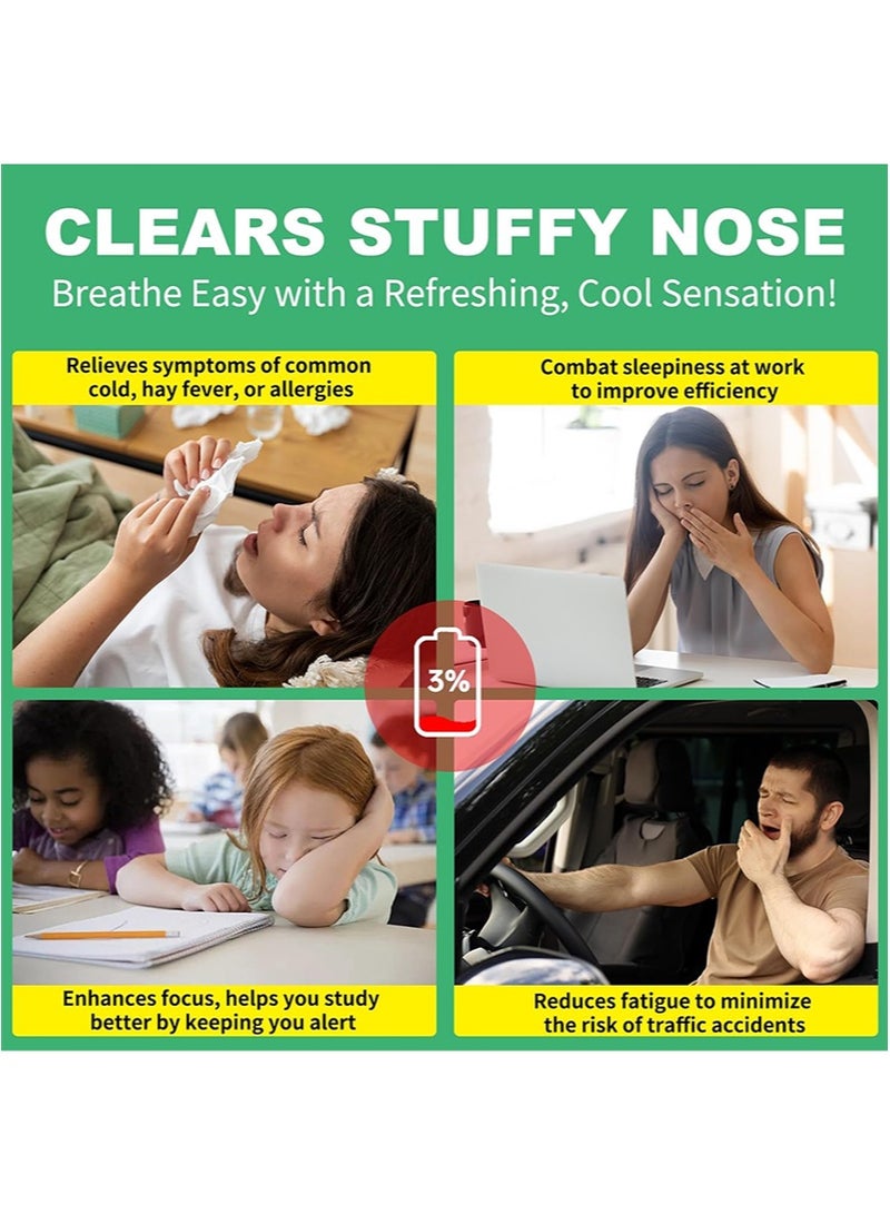 Sefudun Nasal Stick,Nasal Inhaler Stick,Nasal Sticks for Enhanced Breathhing,Portable Nasal Inhaler Natural Peppermint,Enhances Focus & Provides a Refreshing Cooling Sensation,Nasal Inhaler Natural Ingredients Daily Relaxation Stress Relief (Set of 4)  - Image 5