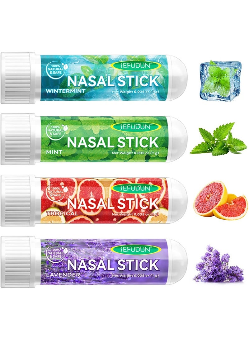 Sefudun Nasal Stick,Nasal Inhaler Stick,Nasal Sticks for Enhanced Breathhing,Portable Nasal Inhaler Natural Peppermint,Enhances Focus & Provides a Refreshing Cooling Sensation,Nasal Inhaler Natural Ingredients Daily Relaxation Stress Relief (Set of 4)  - Image 3