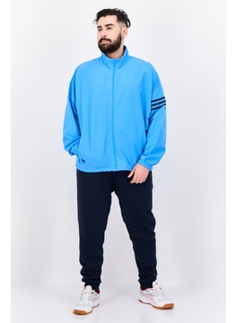 adidas Originals Men Sportswear Fit Textured Training Jackets, Sky Blue  - Image 4