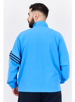 adidas Originals Men Sportswear Fit Textured Training Jackets, Sky Blue  - Image 3