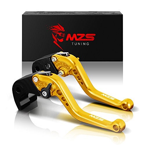 MZS Gold Motorcycle Brake Clutch Levers Adjustable Short Compatible with GROM MSX125 1425 CBR500R CB500F CB500X 1321 Monkey 1825 CB300R 1825 CBR300R CB300F 1422 CBR250R 1115