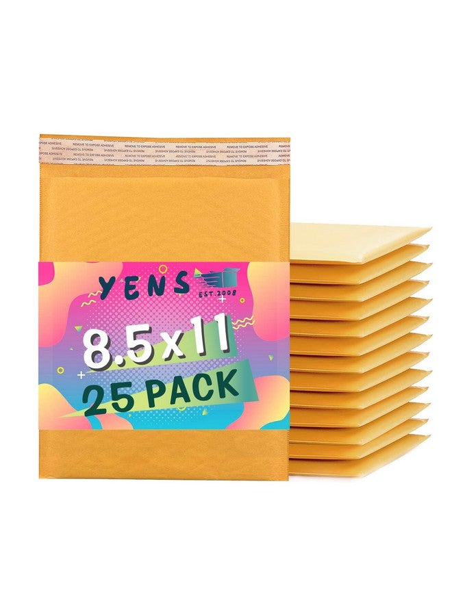 Yens Kraft Bubble Mailers 8.5X12 25 Pack Self Seal Adhesive Shipping Bags Cushioning Padded Envelopes For Shipping Mailing Packaging Useable Space 8.5X11  - Image 1
