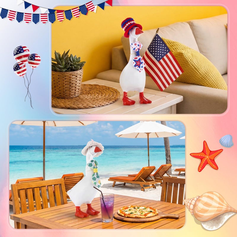 Geyoga 8 Set 7 Inch Mini Desk Goose Outfits Holiday Mini Knitting Hat Bandana Headwear Accessory for Magnetic Goose Statue (Tie) - Image 5