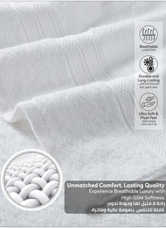 Donetella Premium 100 % Combed Cotton 2-Pcs Bath Towel Set (70 X 140 CM) 600 GSM Large Towel, Highly Absorbent, Quick Dry,Best Towel for Bathroom, Spa And Hotel,White  - Image 5