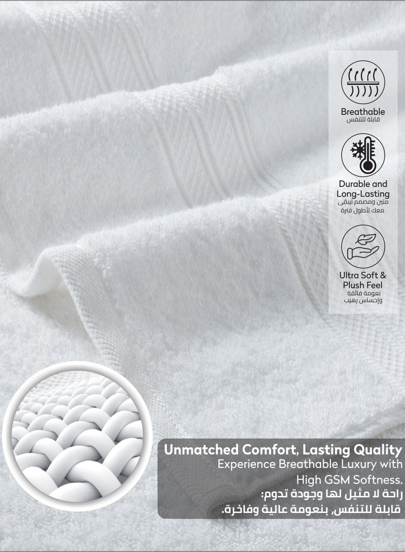 Donetella Premium 100 % Combed Cotton 2-Pcs Bath Towel Set (70 X 140 CM) 600 GSM Large Towel, Highly Absorbent, Quick Dry,Best Towel for Bathroom, Spa And Hotel,White  - Image 5