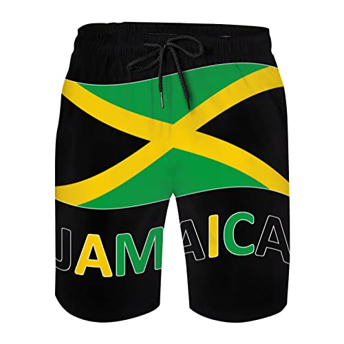 CUTEDWARF Men's Board Shorts Jamaican Flag Swim Trunks Summer Beach Shorts White, Medium - Image 2