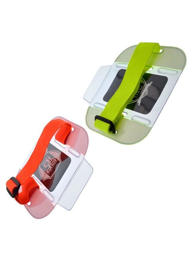 Specialist ID 2 Pack High Visibility Bright Neon Armband Id Card Badge Holders Secure Top Loading With Adjustable Elastic Band Hi Vis Arm Bands For Work Or Ski Passes By Specialist Id (Assorted Colors)  - Image 3