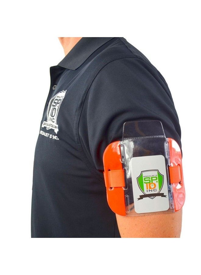 Specialist ID 2 Pack High Visibility Bright Neon Armband Id Card Badge Holders Secure Top Loading With Adjustable Elastic Band Hi Vis Arm Bands For Work Or Ski Passes By Specialist Id (Assorted Colors)  - Image 5