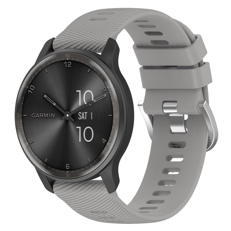 S-TOP For Garmin Forerunner 265 22mm Cross Textured Solid Color Silicone Watch Band(Light Grey) - Image 1