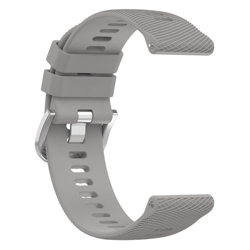 S-TOP For Garmin Forerunner 265 22mm Cross Textured Solid Color Silicone Watch Band(Light Grey) - Image 2
