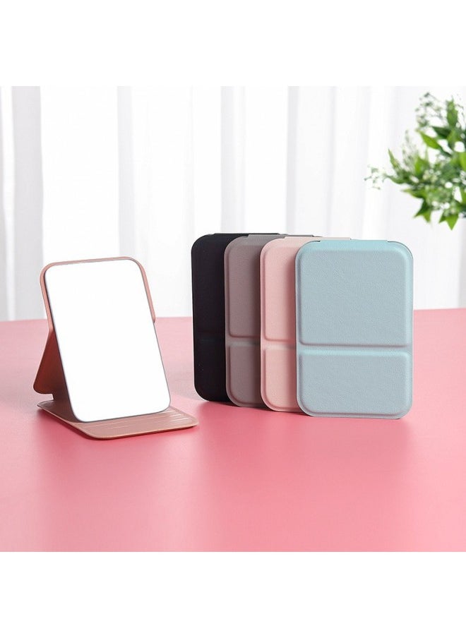 Generic - Portable Simple Makeup Mirror Dormitory Desktop Women's Dressing Mirror Folding Carry-on Makeup Mirror Can Add Logo-Color:Black-Applicable Models:7*11 - Image 1