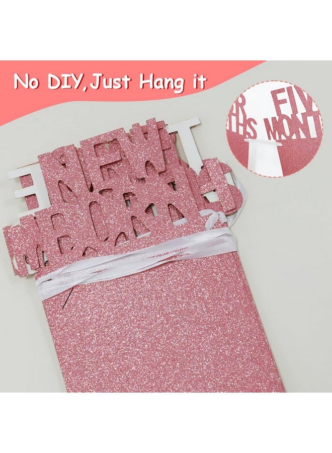 HiParty 1st Birthday Baby Photo Banner, Happy Birthday Banner 17pcs First Birthday Decorations for Girl Newborn to 12 Months, First Birthday Photo Banner Garland Bunting with ONE Cake Topper, Rose Gold - Image 3