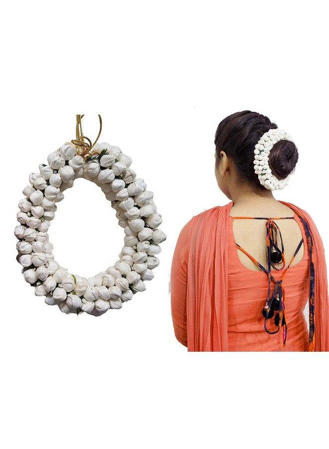 Foreign Holics Artifical White Mogra Flower For Juda Bun Maker Hair Accessories For Women (Pack Of 1) - Image 1