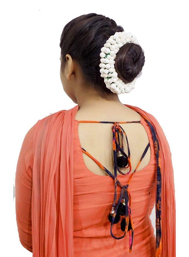 Foreign Holics Artifical White Mogra Flower For Juda Bun Maker Hair Accessories For Women (Pack Of 1) - Image 4