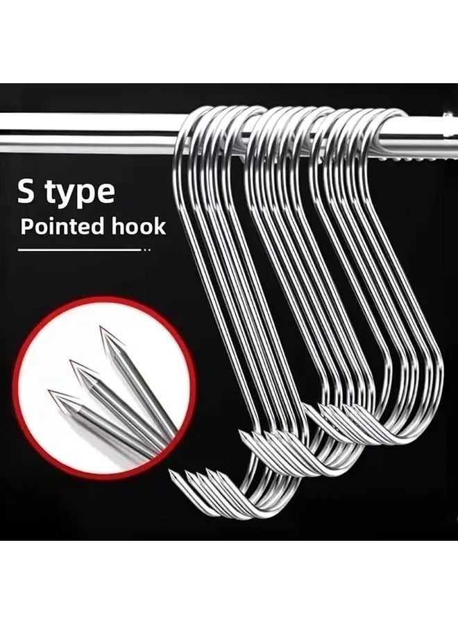 20pcs Heavy Duty Stainless Steel S Hooks Double Ended Rust Resistant Wall Mounted Hooks - Image 4