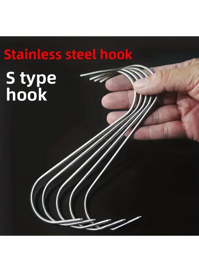 20pcs Heavy Duty Stainless Steel S Hooks Double Ended Rust Resistant Wall Mounted Hooks - Image 5