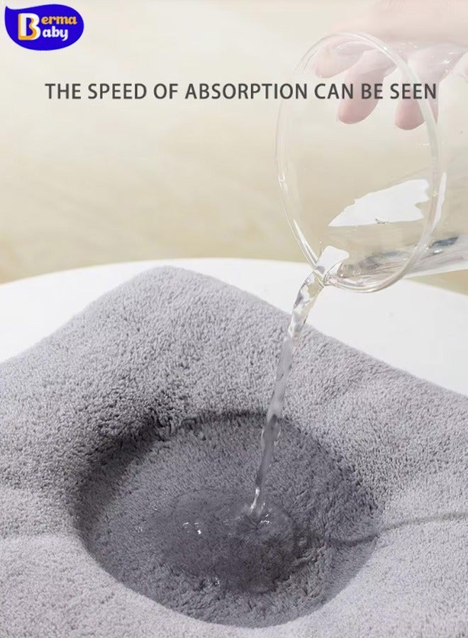 Berma Baby منشفة حمام للأطفال فائقة النعومة مع غطاء رأس وبطانية عالية الامتصاص، هدايا استحمام للأطفال الصغار للأولاد والبنات - 80*80 سم (رمادي) - Image 3