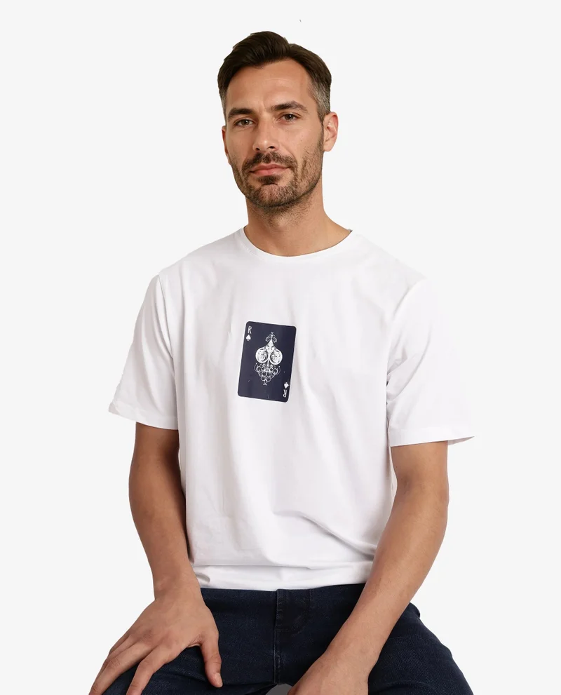 Rare Rabbit Men's Graphic Chest Print T-Shirt