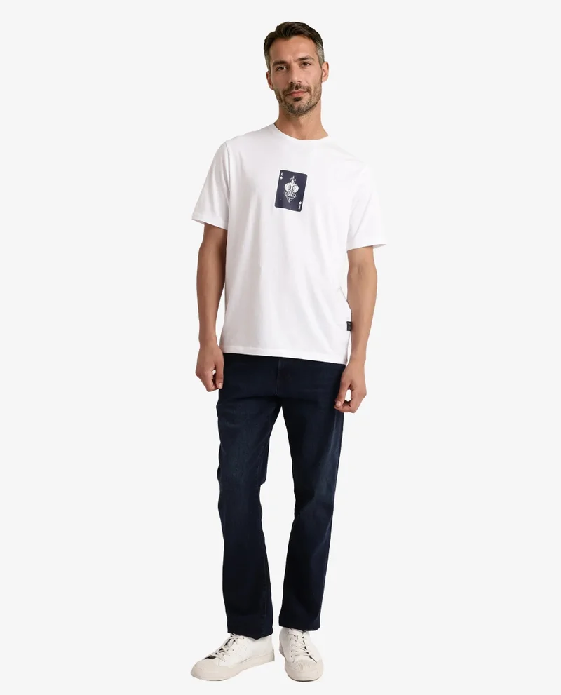 Rare Rabbit Men's Graphic Chest Print T-Shirt