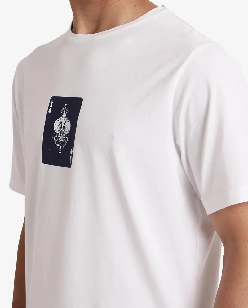 Rare Rabbit Men's Graphic Chest Print T-Shirt