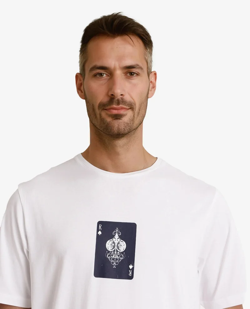 Rare Rabbit Men's Graphic Chest Print T-Shirt