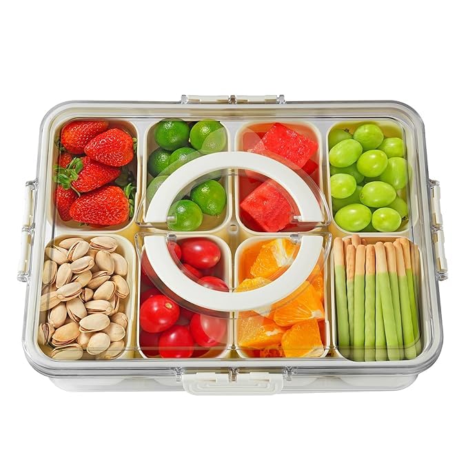 AACHEN 8 Pcs Sets Airtight Masala Box For Kitchen Masala Container For Kitchen Spice Jars Multi Storage Container For Spice Storage Container With Tray Spice Jars 9GRID STORGE BOX - Image 1