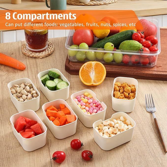 AACHEN 8 Pcs Sets Airtight Masala Box For Kitchen Masala Container For Kitchen Spice Jars Multi Storage Container For Spice Storage Container With Tray Spice Jars 9GRID STORGE BOX - Image 4
