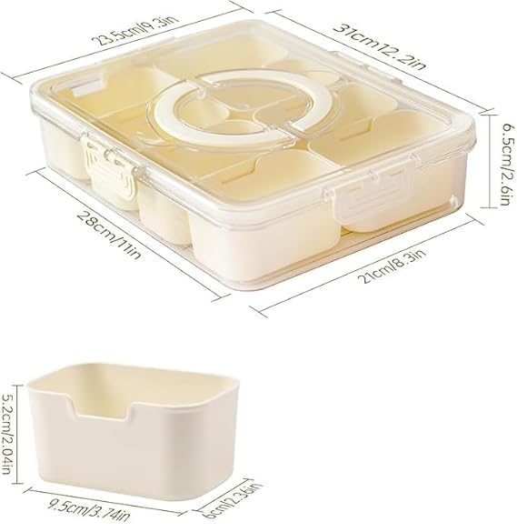 AACHEN 8 Pcs Sets Airtight Masala Box For Kitchen Masala Container For Kitchen Spice Jars Multi Storage Container For Spice Storage Container With Tray Spice Jars 9GRID STORGE BOX - Image 2