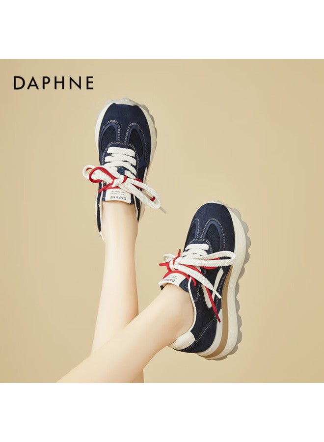 Daphne Trendy Chunky Sneakers For Women Thick Sole Height Increasing Comfortable Sports Casual Shoes Versatile Leg-lengthening Travel Shoes Blue Size 40 - Image 5