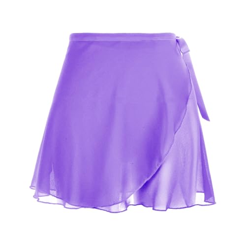 Yolev Women's Ballet Wrap Skirt Chiffon Dance Wrap Skirt with Adjustable Waist Tie Gymnastics Ballet Skirts for Women (Light Purple) - Image 1