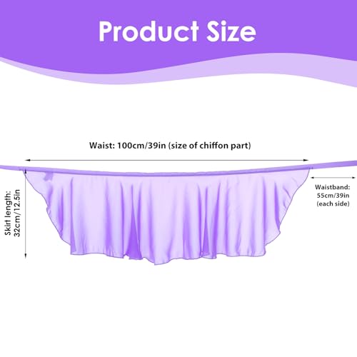 Yolev Women's Ballet Wrap Skirt Chiffon Dance Wrap Skirt with Adjustable Waist Tie Gymnastics Ballet Skirts for Women (Light Purple) - Image 5