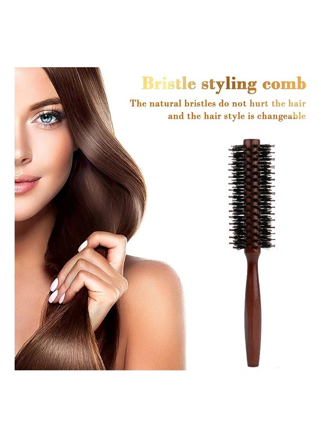 2 Pcs Wooden Round Hair Brush,Round Hair Brush,Anti Static Hairbrush,for Hair Styling Straightening and Curling - Image 3
