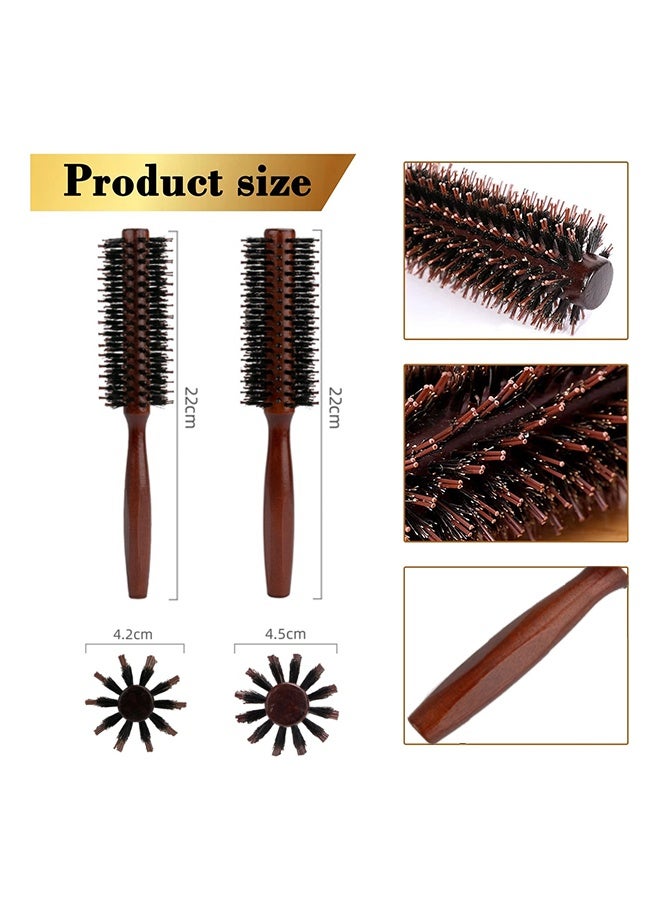 2 Pcs Wooden Round Hair Brush,Round Hair Brush,Anti Static Hairbrush,for Hair Styling Straightening and Curling - Image 5