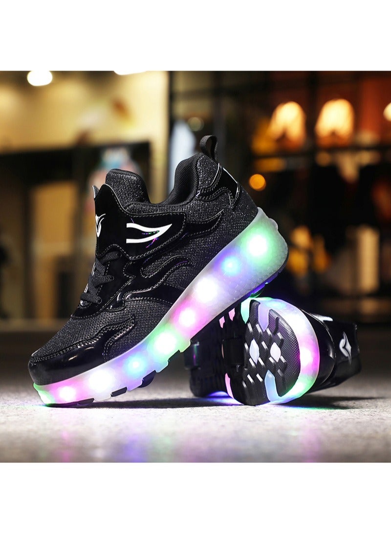 إسكدنيا Roller Shoes USB Charge Girls Boys Sneakers with Wheels LED - Image 4