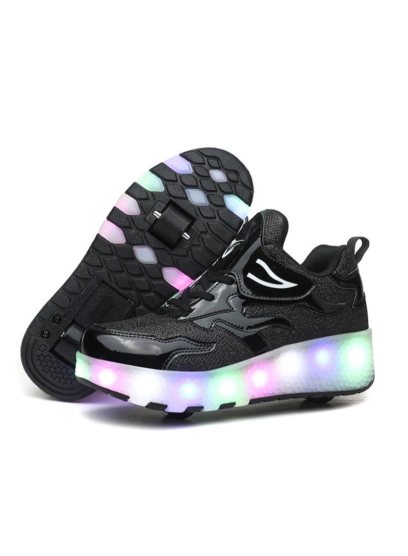 إسكدنيا Roller Shoes USB Charge Girls Boys Sneakers with Wheels LED - Image 1