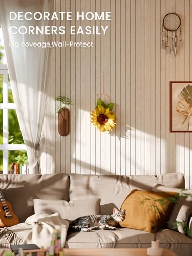 Bumusty Large Cork Board Alternative-36 x 24" Felt Bulletin Board Tiles, with 30 Pushpins, 40 Adhesive Tabs, Fine-Stripe 6-Pack, Cork Boards for Office Push Pin Board Felt Board-Oatmeal - Image 4