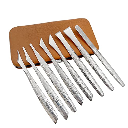 LYFJXX Leather Craft Knife, 1 Set of 8 PCS Leather Cutting Tool Leather Craft Skiving Sharp Handle Knife Leather craft Handwork DIY Tool - Image 1