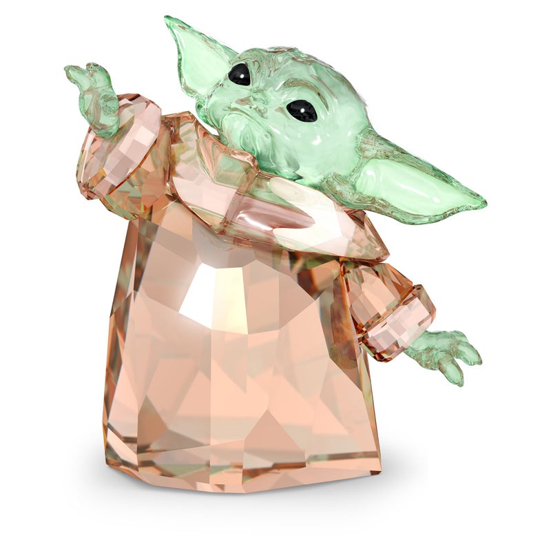 Swarovski Star Wars The Mandalorian, The Child Crystal Figurine, Teal and Brown Crystals - Image 1