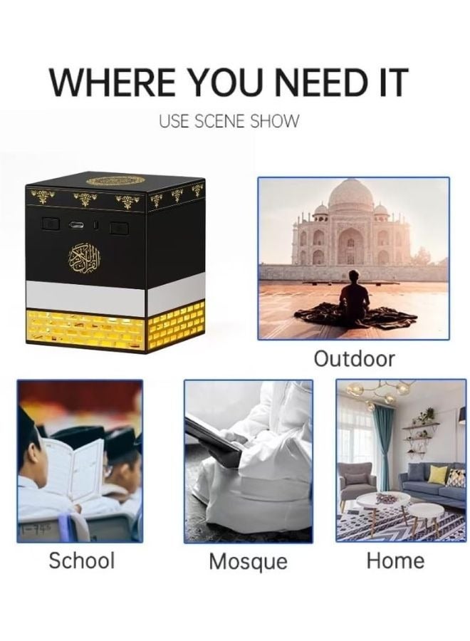 Telawah Premium Quran Speaker with Remote Control for 114 Quran Surahs, Night Light MP3 Music Player with 18 Reciters and 16 Translations  - Image 4