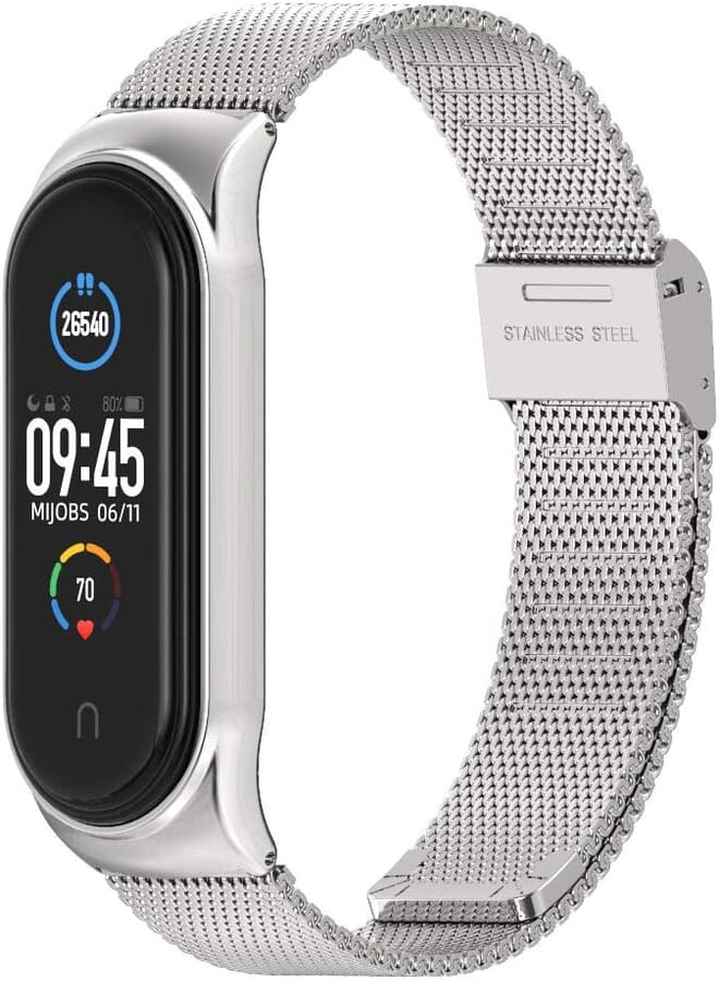 MIJOBS حزام MIJOBS لساعة Xiaomi Mi Band 5 وMi Band 6 وMi Band 7 حزام بديل قابل للتنفس لساعة Band 4/Mi Band 3 الذكية، سوار معصم للنساء والرجال