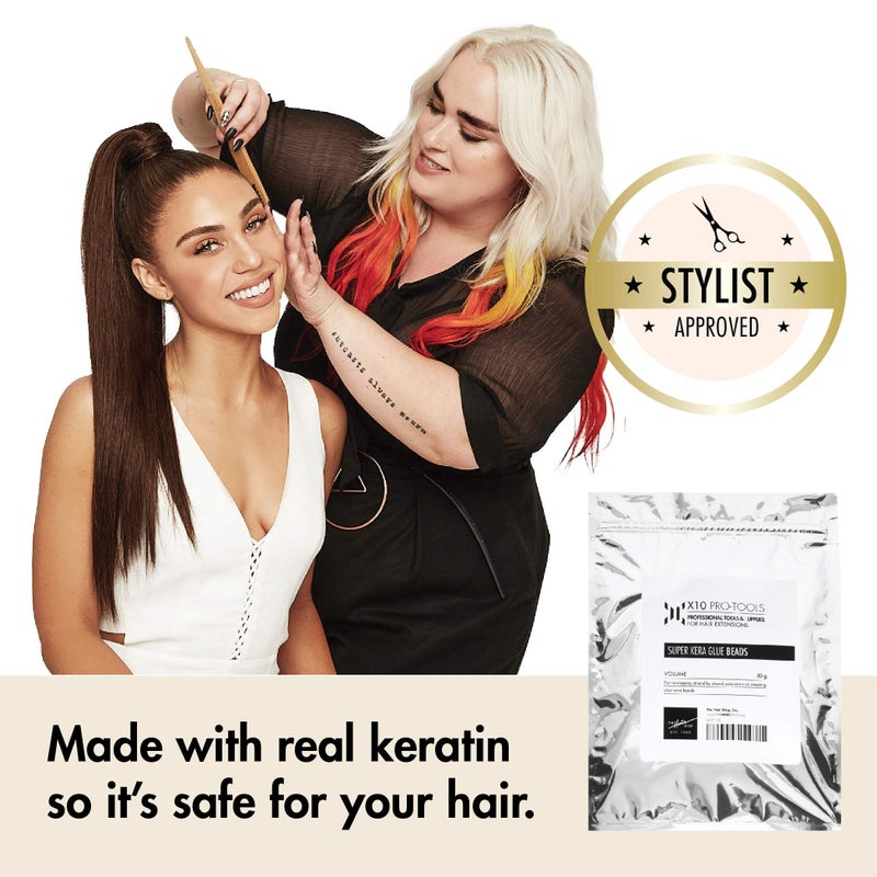 The Hair Shop Super Kera Glue Beads by The Hair Shop - 50g of Clear Transparent Real Keratin Glue Granules/Pellets/Beads for Hot Fusion Hair Extension Tip Bonding/Rebonding - Image 4