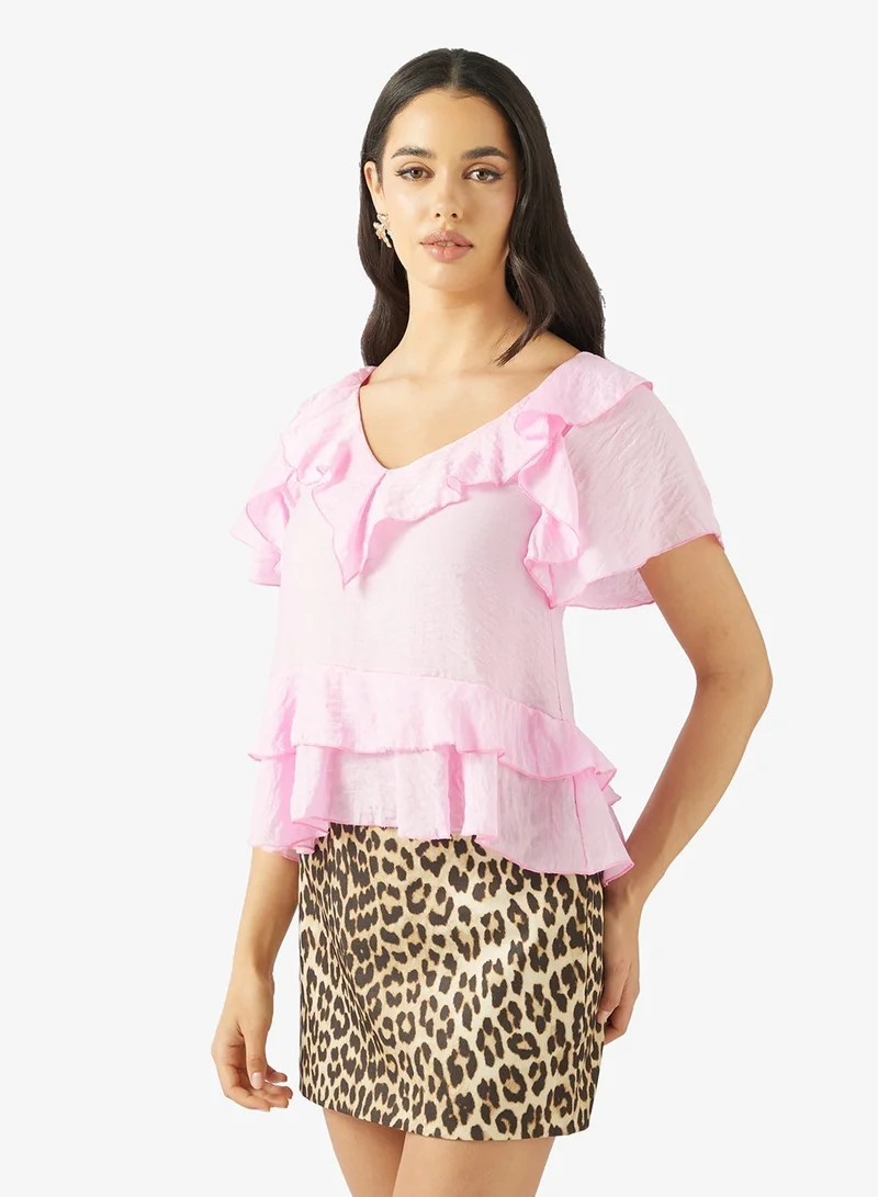 Ginger Ruffle Detail Top