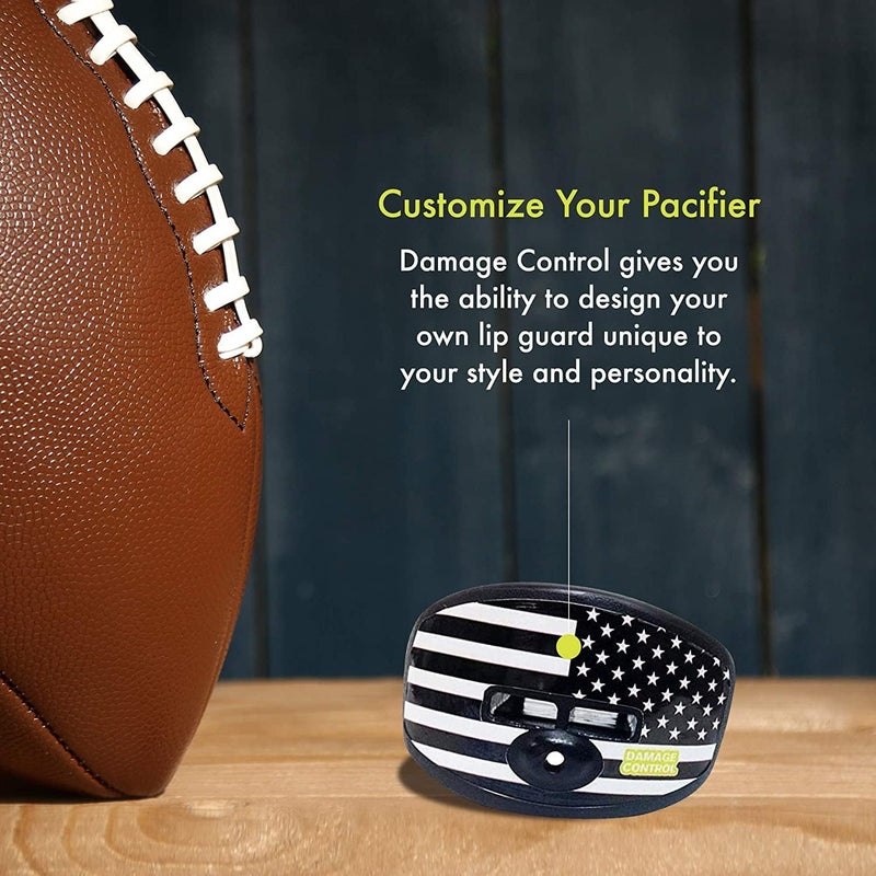 DAMAGE CONTROL Pacifier Mouthpiece – Football Mouthguard with Helmet Strap, Protects Teeth, Jaw & Mouth – Mouth Piece for Sports, No Boiling, Allows Airflow – Gear for Adults & Youth - Image 5